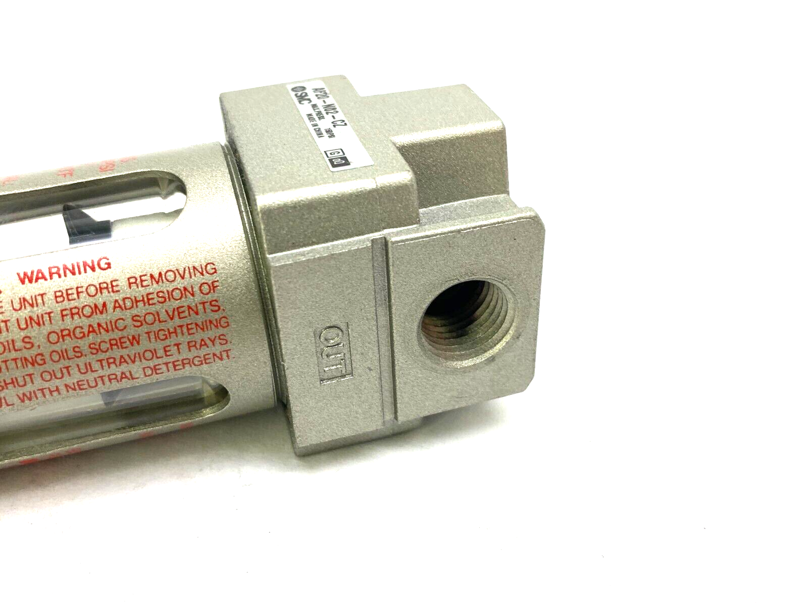 SMC AF20-N02-CZ Modular Air Filter 150psi 1/4" Ports MISSING DRAIN CAP - Maverick Industrial Sales