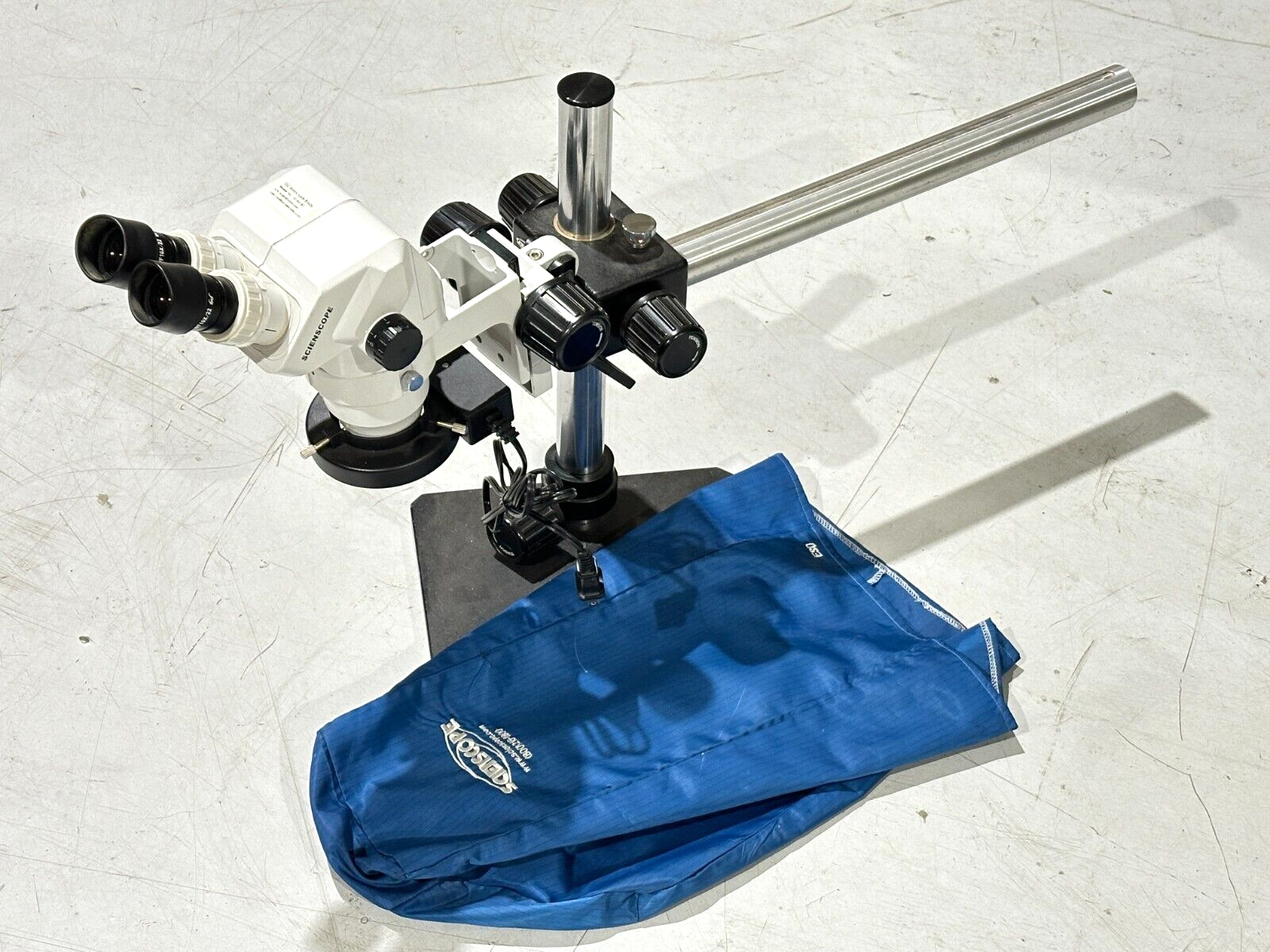 Scienscope SZ-BD-B2 Stereo Zoom Binocular Microsope w/ SB-BM2-D0 Arm and LED - Maverick Industrial Sales
