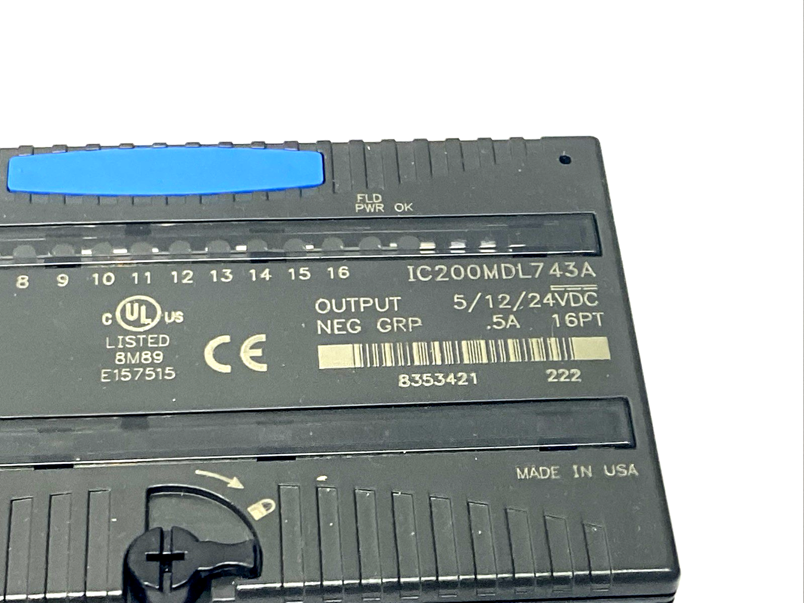 IC200MDL743A | GE Fanuc VersaMax Output Module 0.5A 16PT - Used - Maverick Industrial Sales