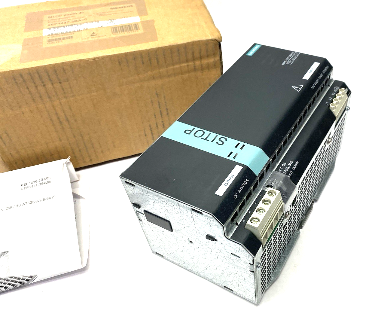Siemens 6EP1437-3BA00 SITOP modular/3AC/24VDC/40A, Stabilized Power Supply Unit - Maverick Industrial Sales