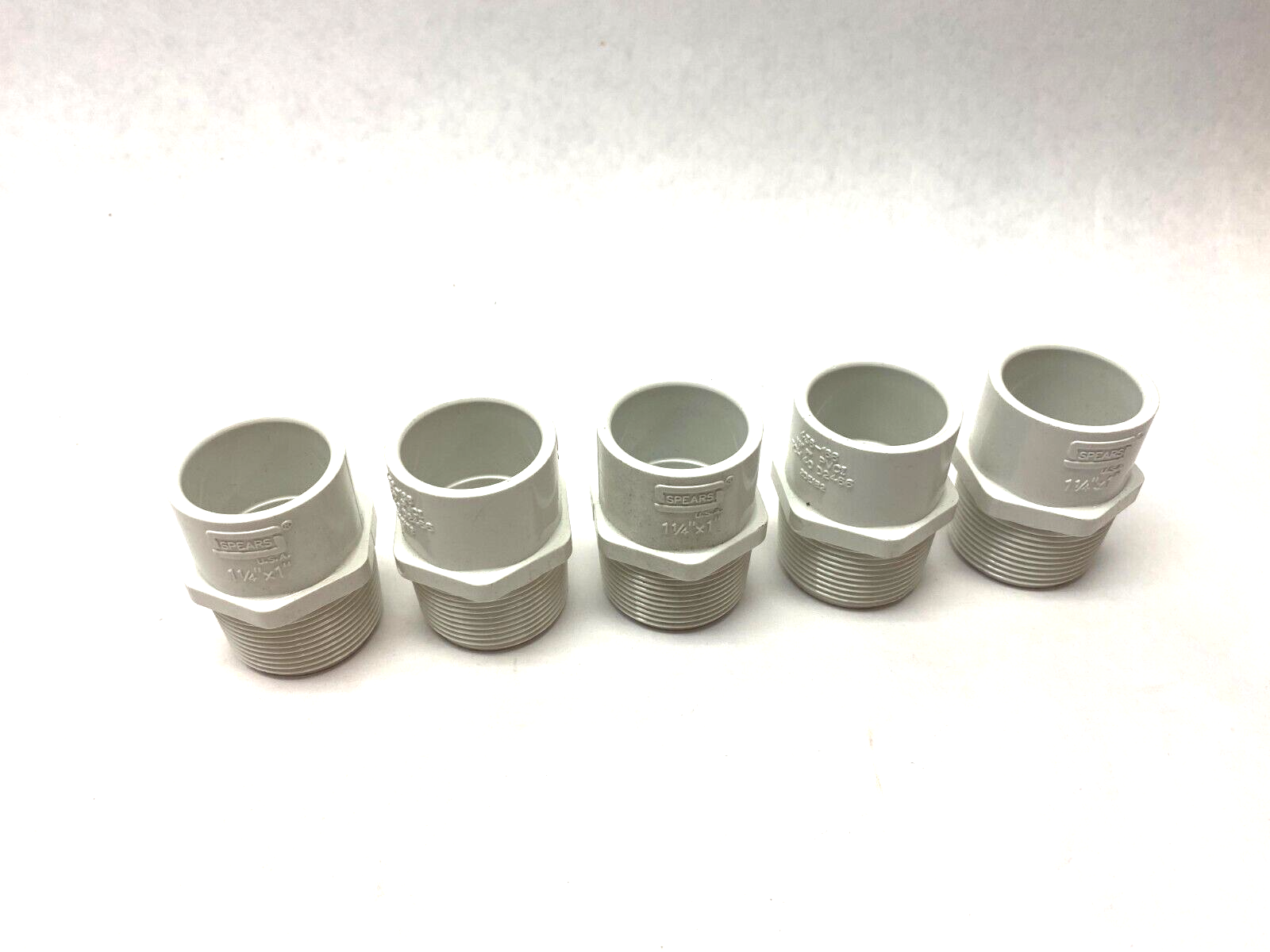 Spears 436-168 Reducer Adapter PCV SCH40 1-1/4" x 1" White LOT OF 5 - Maverick Industrial Sales