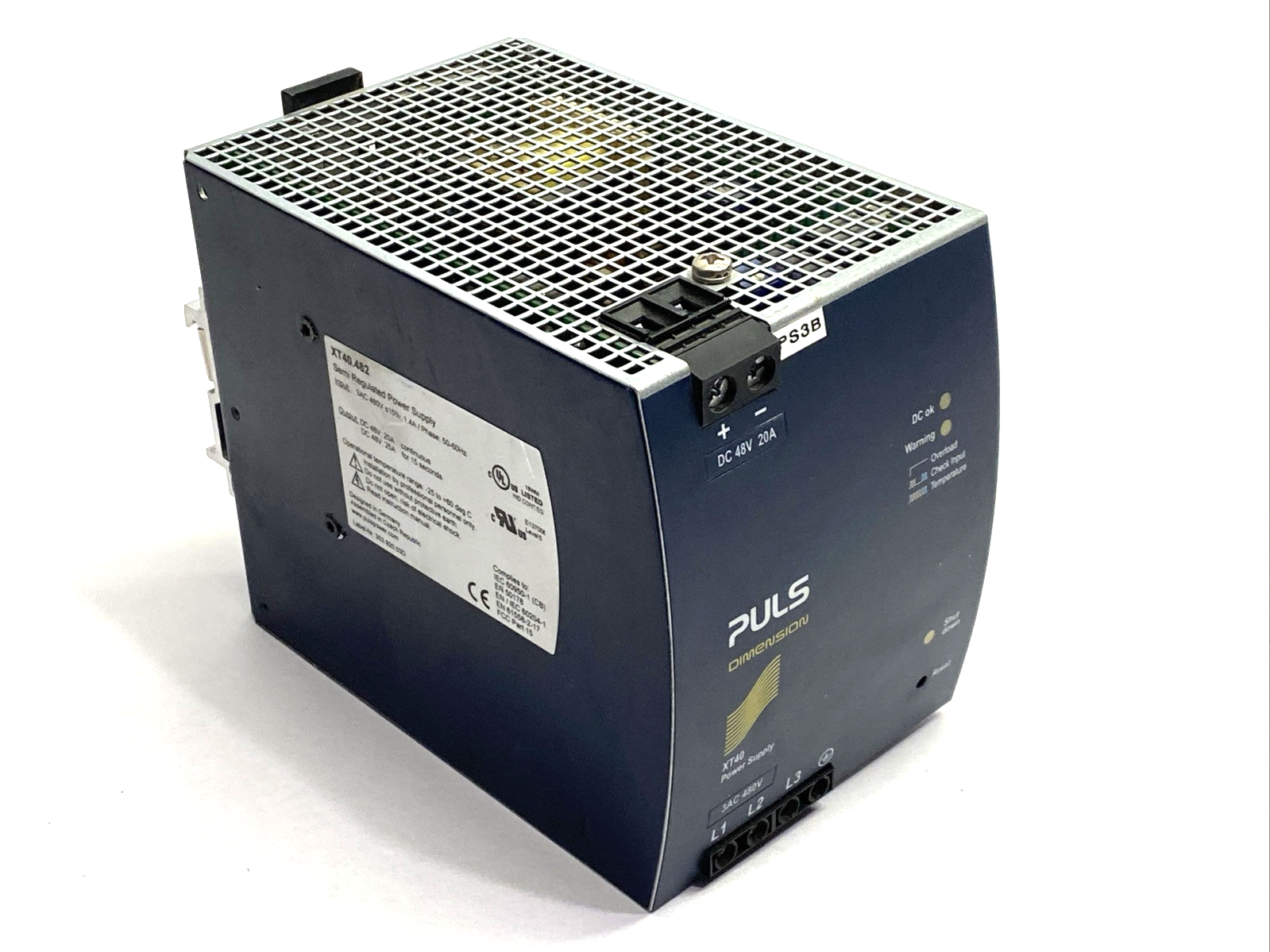 Puls XT40.482 Dimenson Semi Regulated Power Supply 20A 48VDC - Maverick Industrial Sales