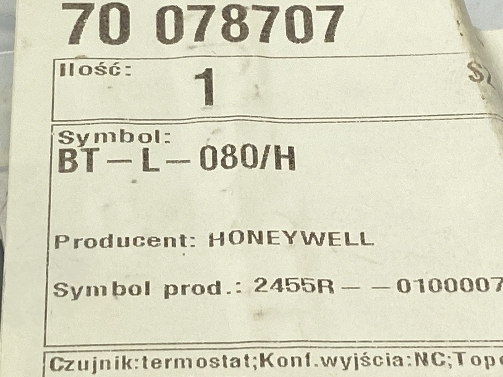 Honeywell BT-L-080H Thermostat Sensor - Maverick Industrial Sales