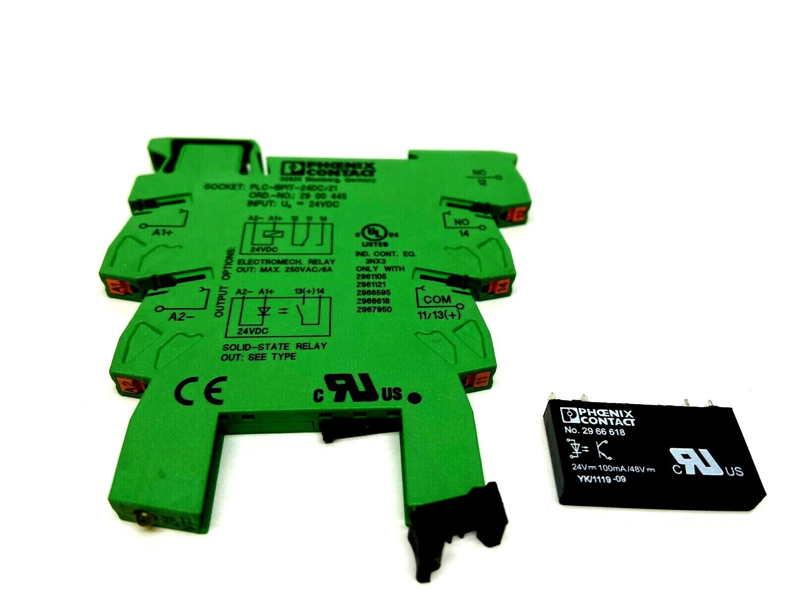 Phoenix Contact PLC-BPIT-24DC/21 Socket w/ 29 66 618 Relay - Maverick Industrial Sales