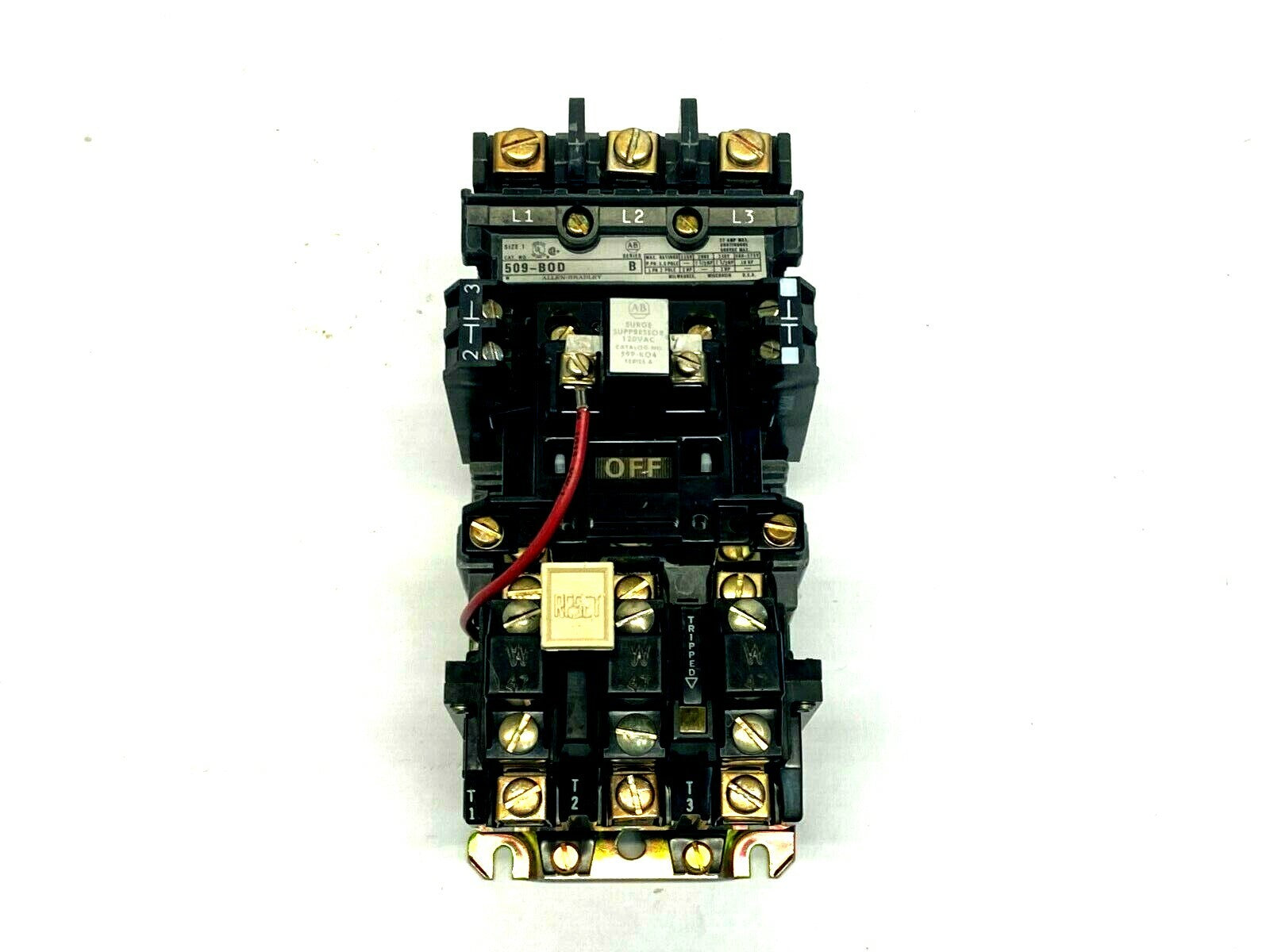 Allen Bradley 509-B0D Ser B Starter w/ 592-B0W16 Relay and 2 x 595-A Contacts - Maverick Industrial Sales