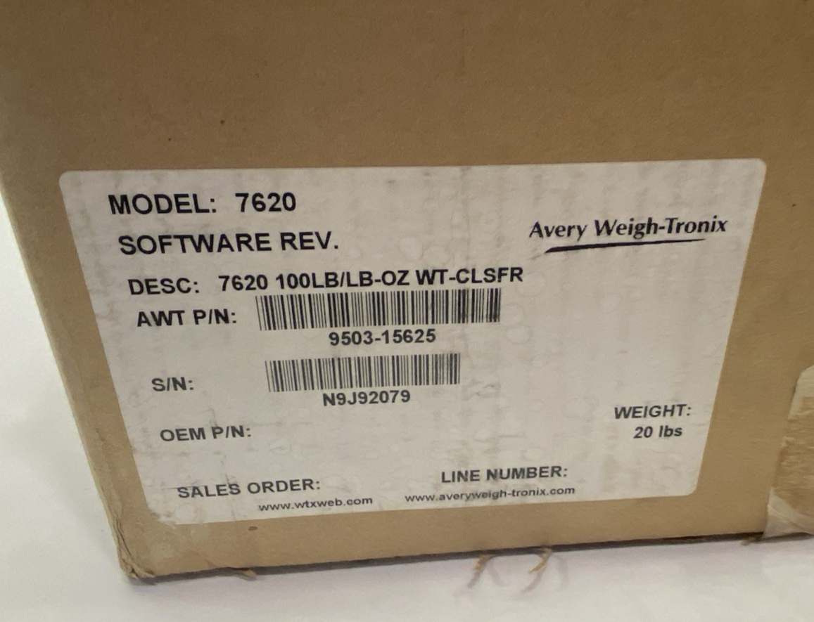 9503-15625 | Avery Weigh-Tronix NCI Quartzell Digital Bench Scale 7620 - New – Open box - Maverick Industrial Sales