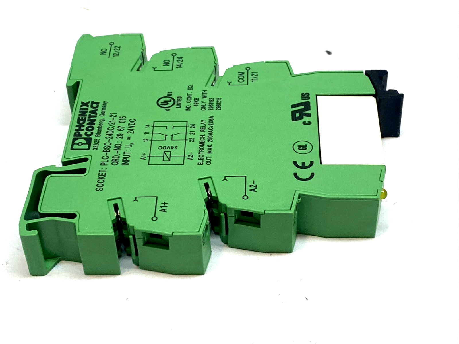 PLC-BSC-24DC/21-21 | Phoenix Contact Relay Base 2CO 6A 250V 24VDC 2961192 LOT OF 2 - Used - Maverick Industrial Sales