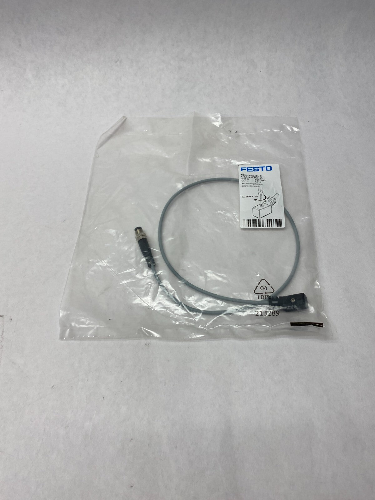 Festo NEBV-Z4WA2L-R-E-0.5-N-M8G3-S1 Connecting Cable 8047683 - Maverick Industrial Sales