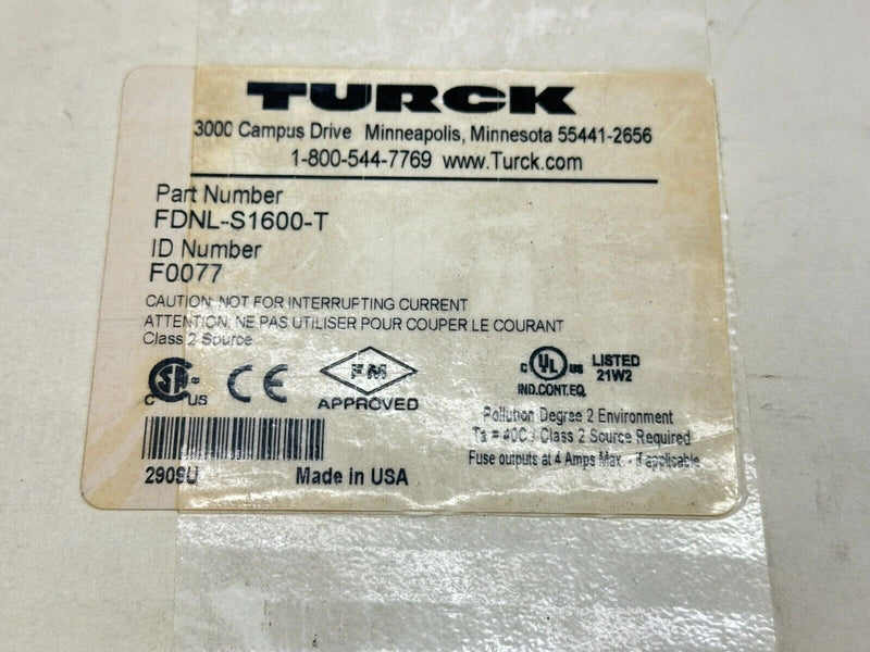 Turck FDNL-S1600-T I/O Module for DeviceNet Fieldbus 16 PNP Inputs F0077 - Maverick Industrial Sales