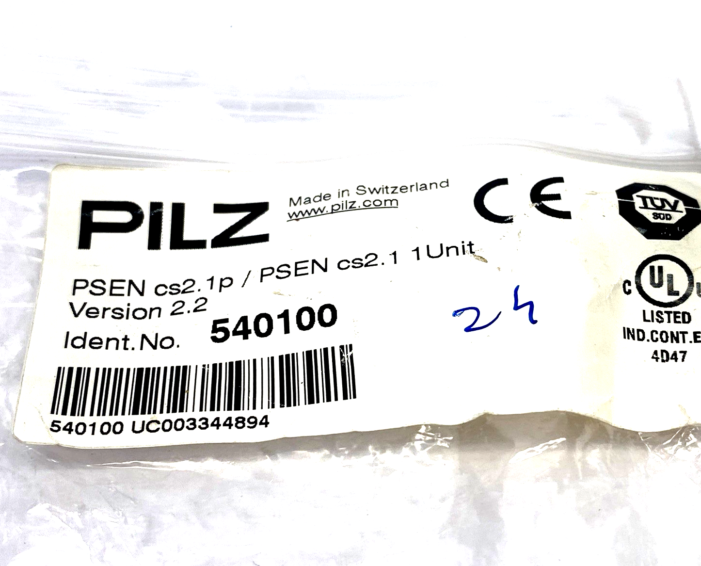 Pilz PSEN cs2.1p / PSEN cs2.1 1Unit RFiD Safety Switch, 2 Safe SC Outputs 540100 - Maverick Industrial Sales