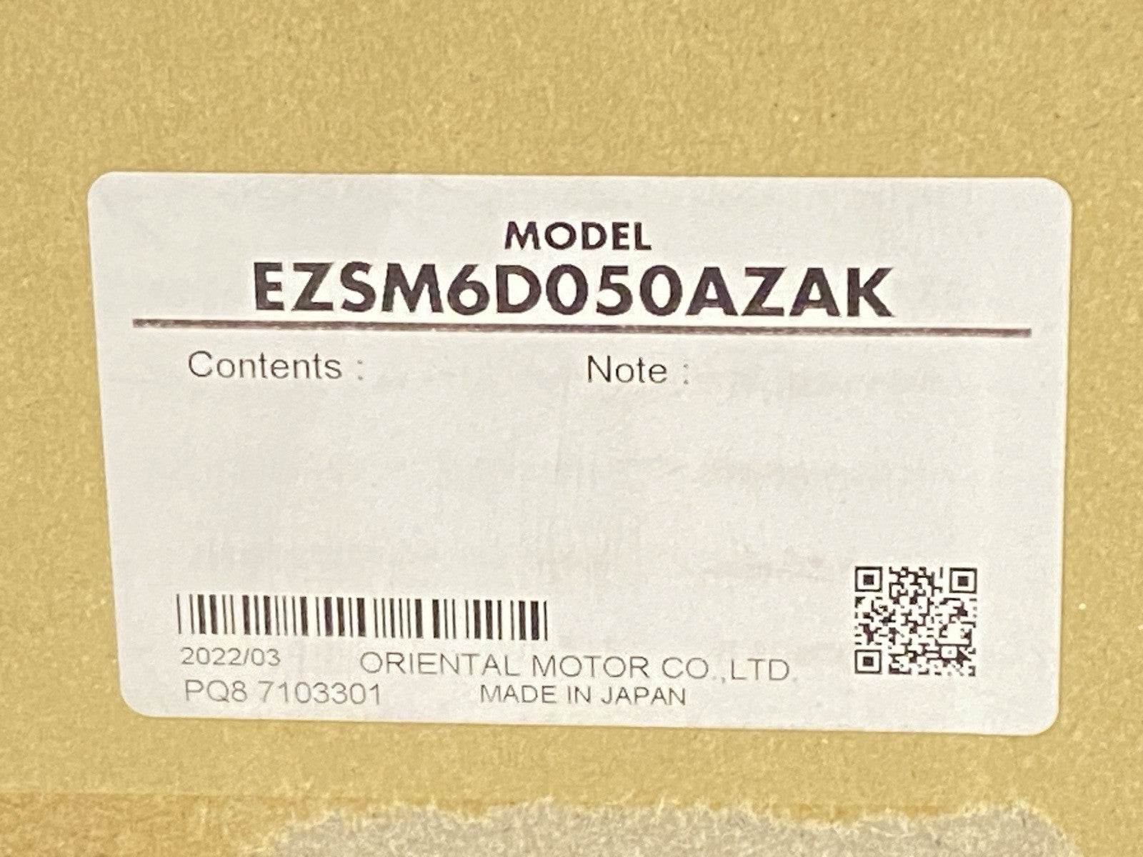 Oriental Motor EZSM6D050AZAK EZS Series Electric Linear Actuator 500mm Stroke - Maverick Industrial Sales