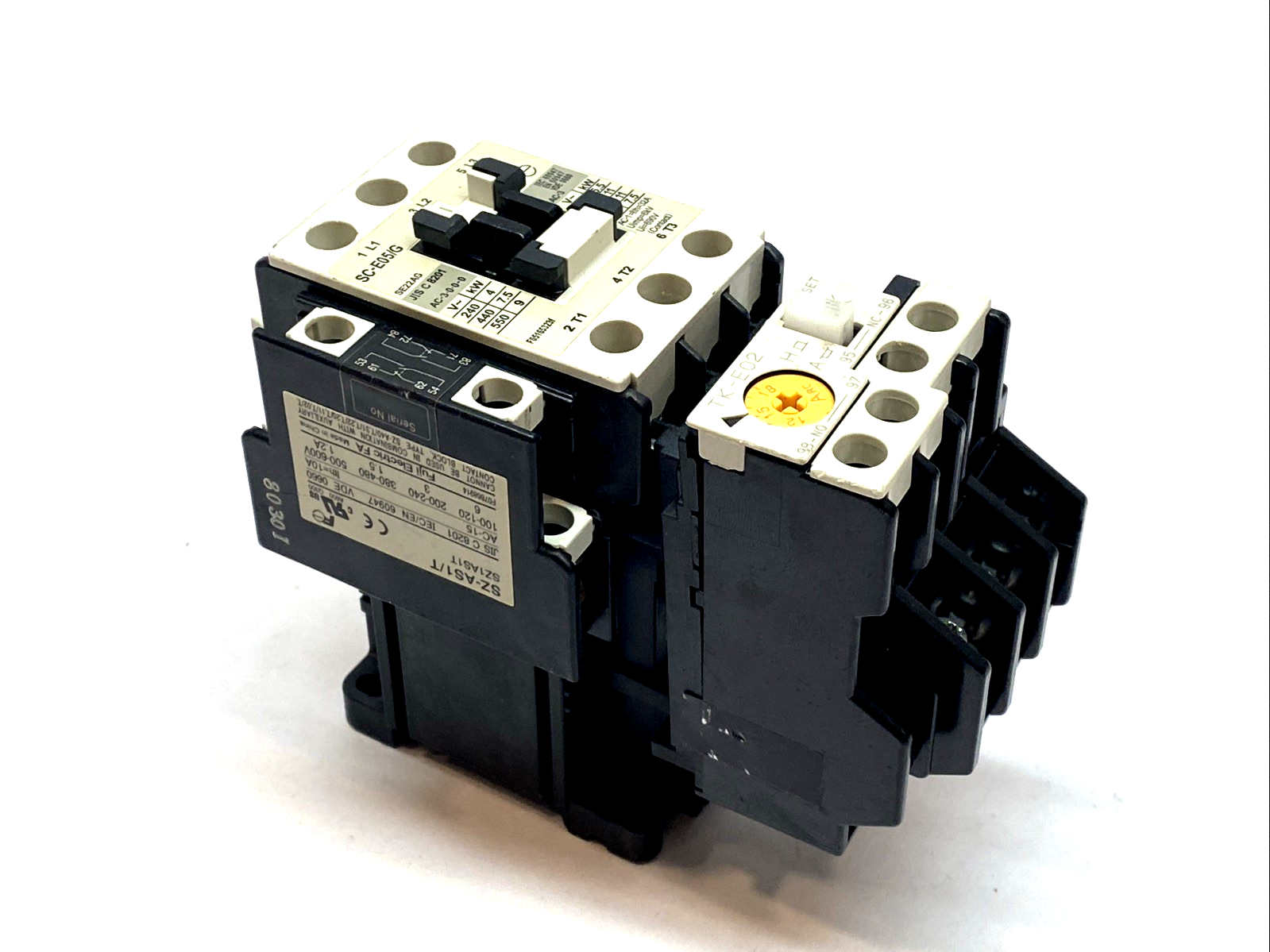SC-E05/G | Fuji Electric Contactor w/ TK-E02 Overload - 3-Phase Motor Starter - Used - Maverick Industrial Sales