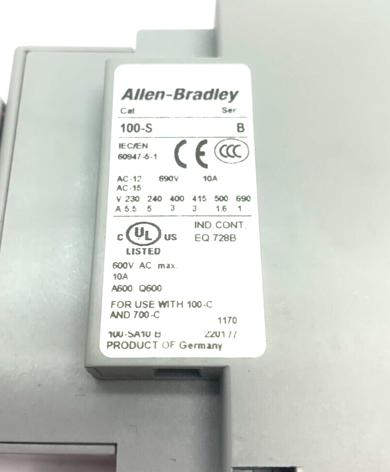 Allen Bradley 100S-C30EJ14BC Ser C GuardMaster Safety Contactor BB04 - Maverick Industrial Sales