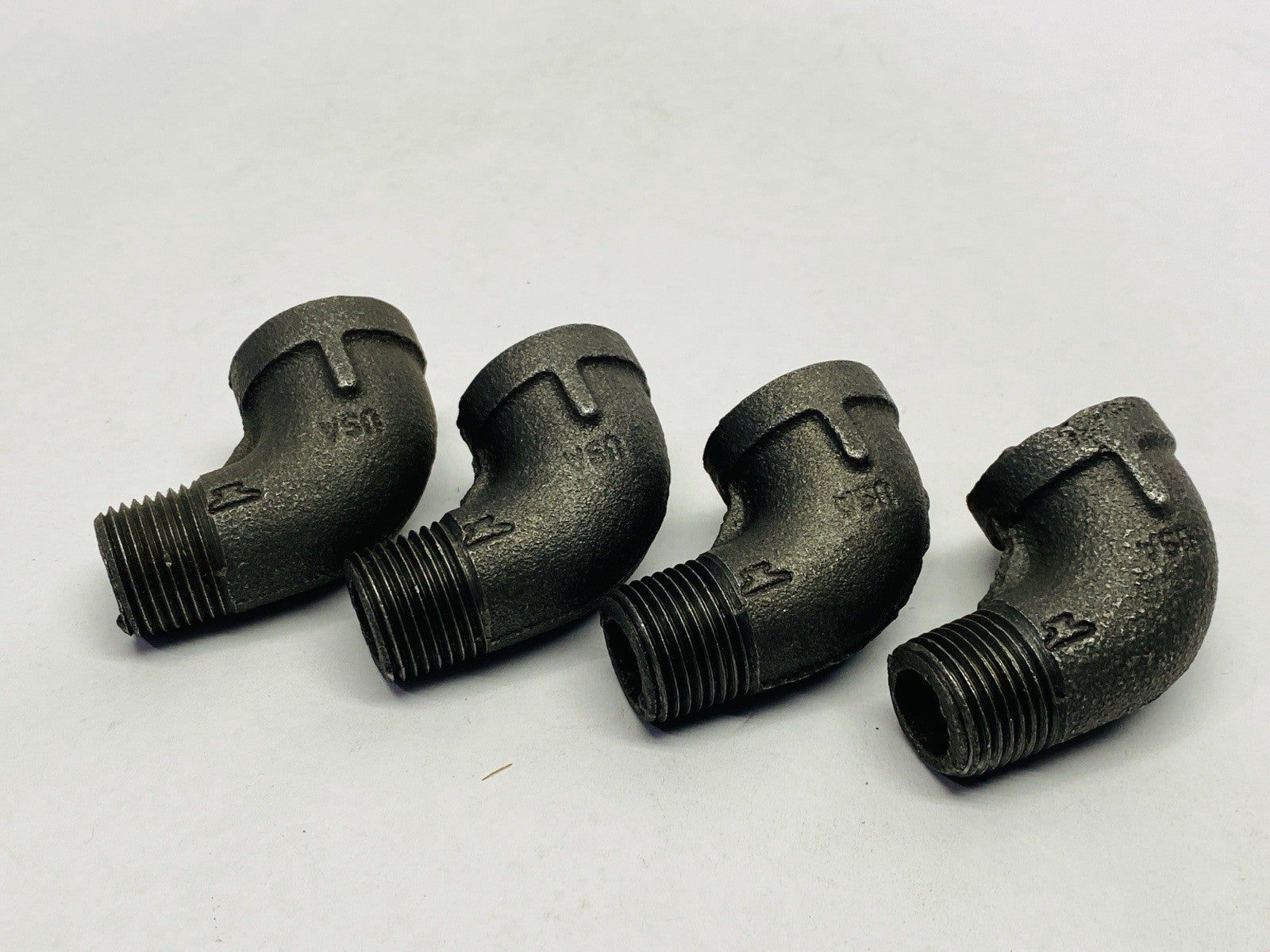 Street Elbow 90 Degrees Male x Female 1/2" NPT Black Iron LOT OF 4 - Maverick Industrial Sales