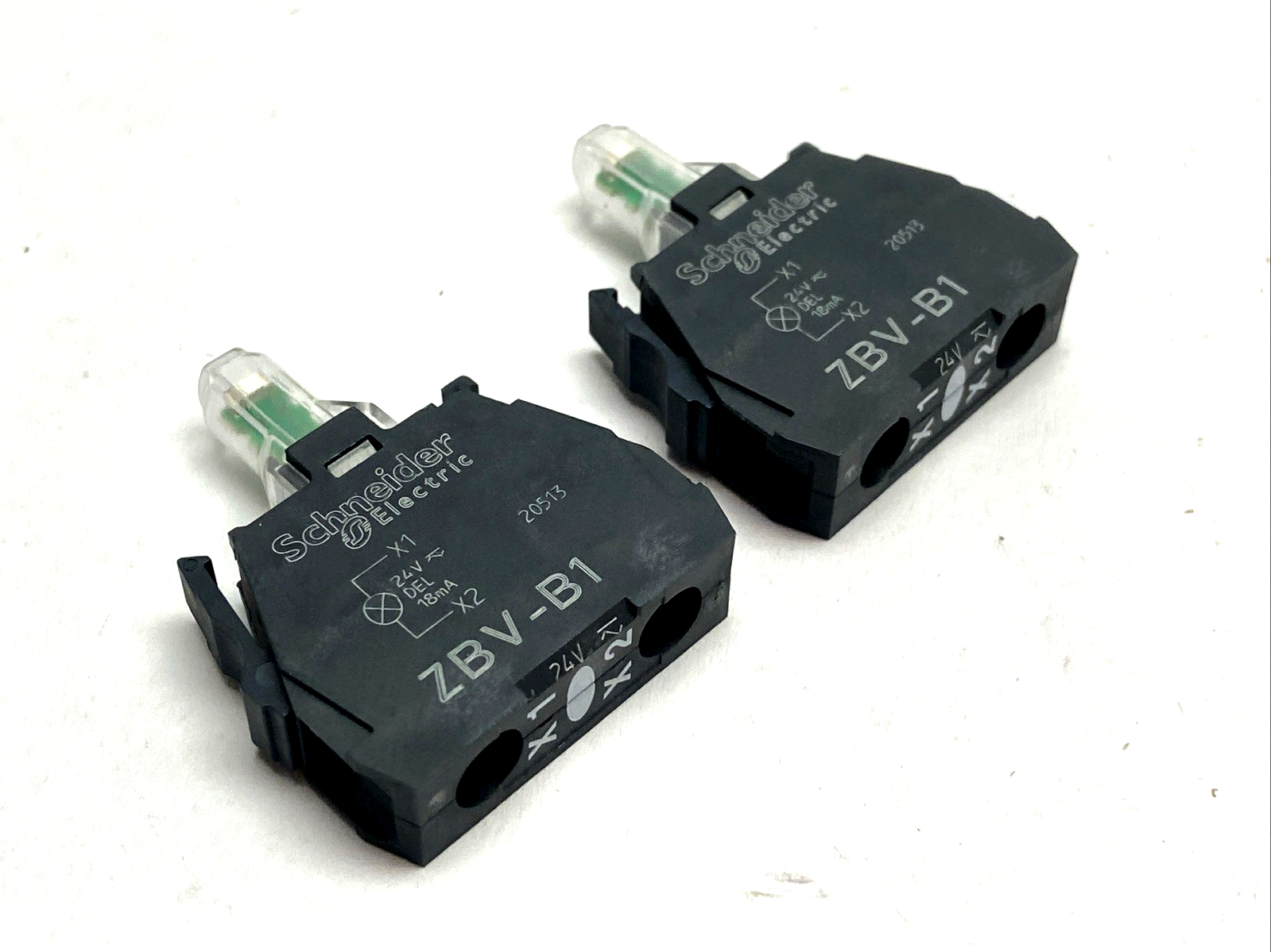 Schneider Electric ZBVB1 Light block Harmony XB4 XB5 White 22mm LOT OF 2 - Maverick Industrial Sales