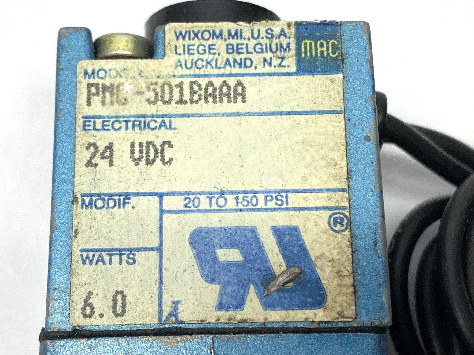 PMC-501BAAA | MAC Valves Solenoid Coil 6W 24VDC - Used - Maverick Industrial Sales
