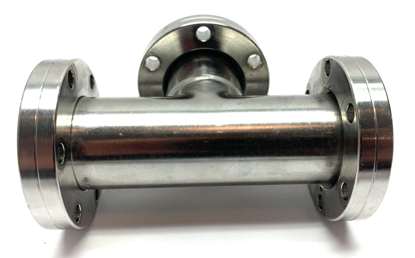 Huntington VF-151 Stainless Steel UHV Tee Fitting 2 Rotatable Flange 1 Locked - Maverick Industrial Sales