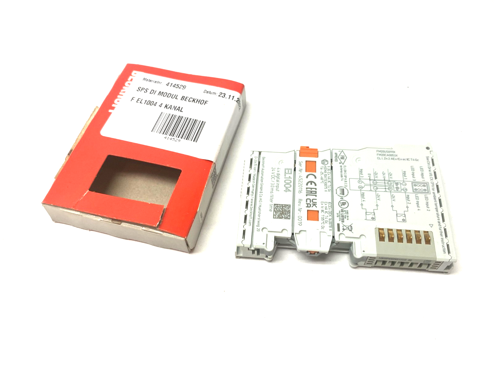 Beckhoff EL1004 EtherCAT 4-Channel Digital Input Terminal 24VDC - Maverick Industrial Sales