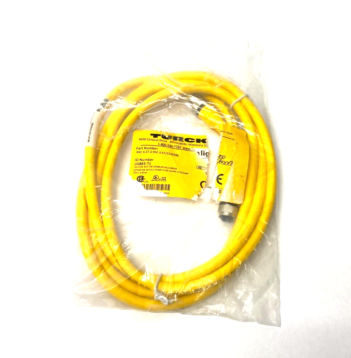 Turck RKC 4.5T-2-RSC 4.5T/CS10288 Eurofast Double Ended M12 Cordset U0883-71 - Maverick Industrial Sales