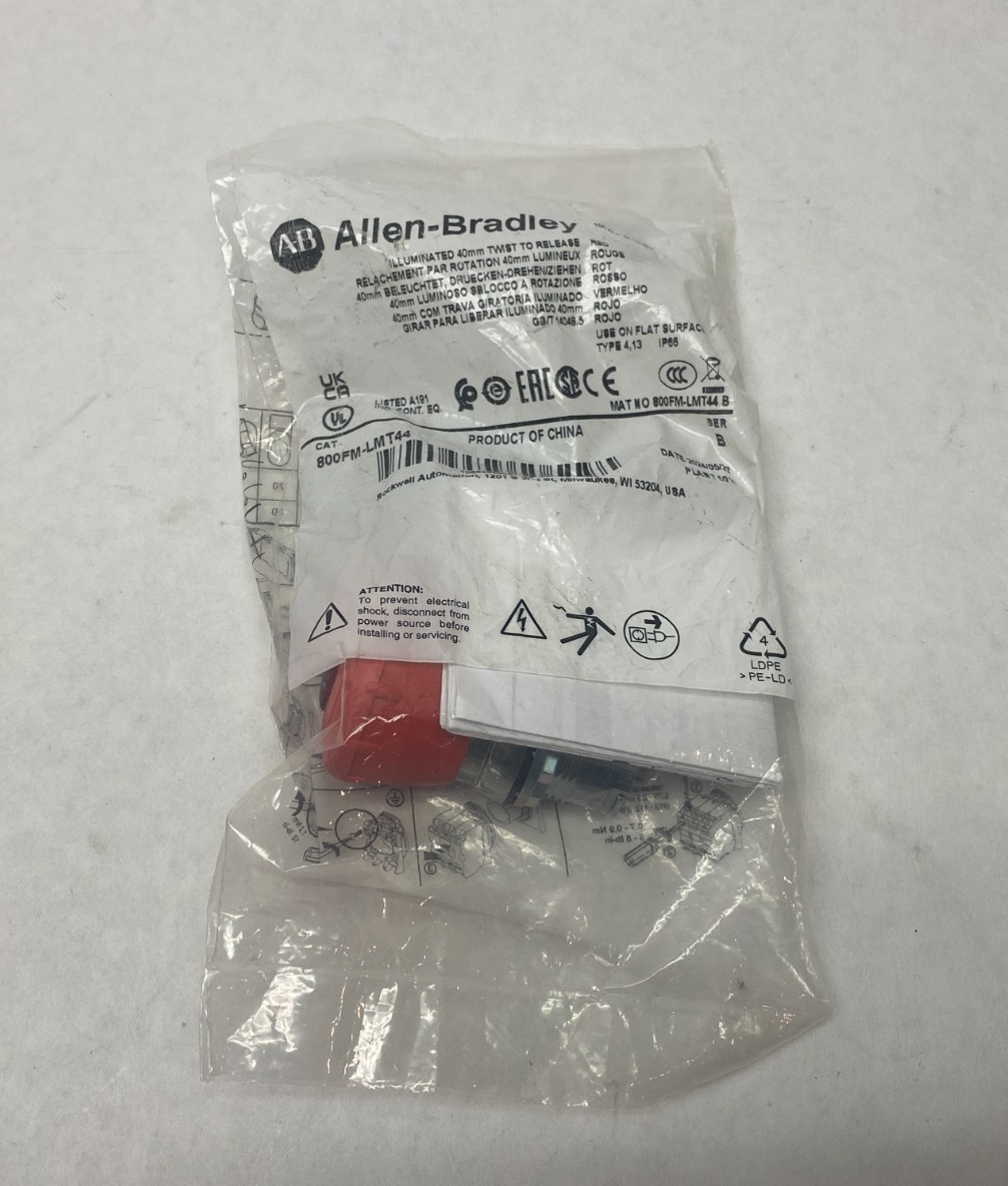 Allen Bradley 800FM-LMT44 Ser. B Twist-to-Release Illuminated Pushbutton 40mm - Maverick Industrial Sales