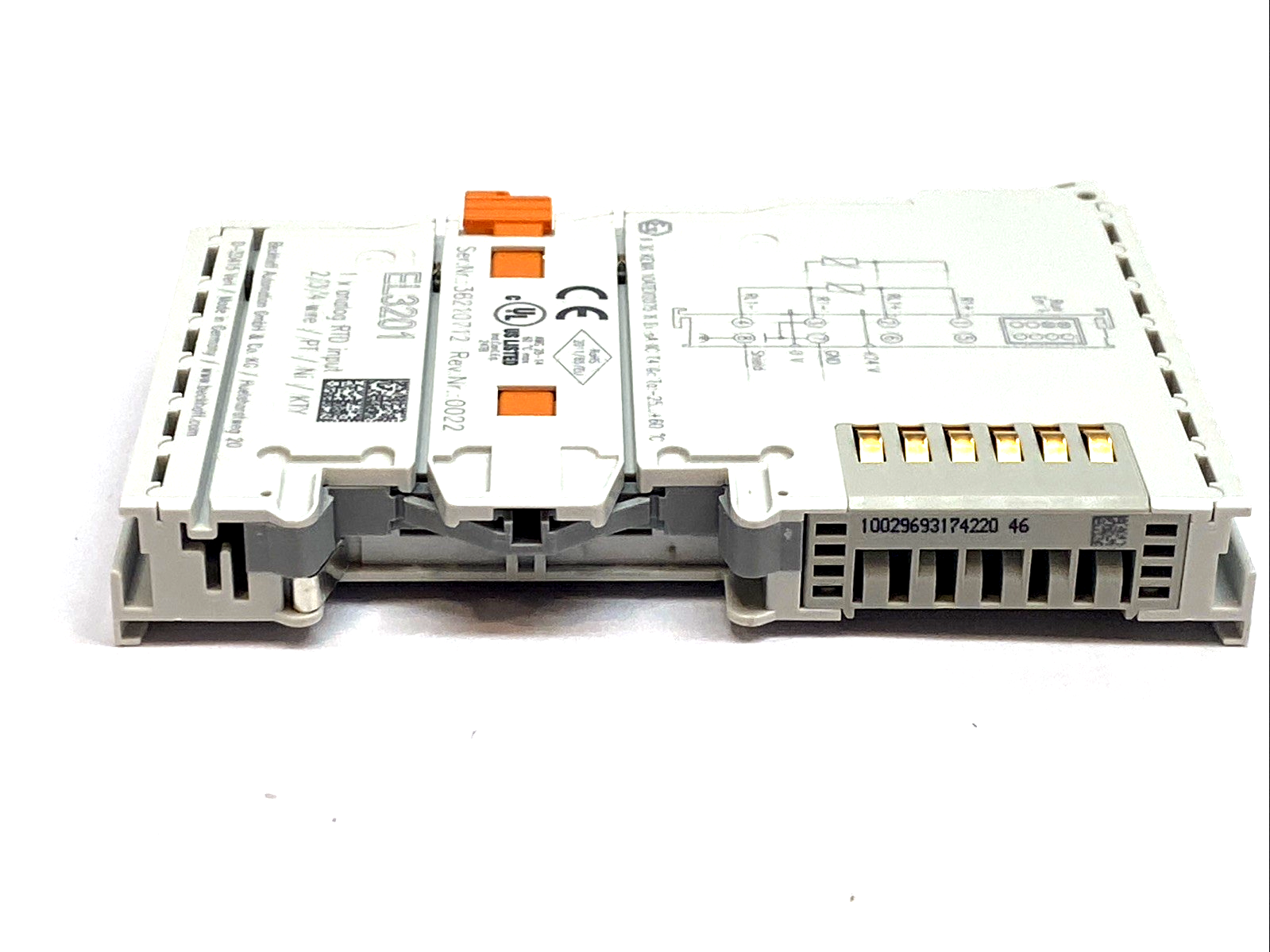 EL3201 | Beckhoff 1-Channel Analog Input Terminal RTD Pt100 RTD 16 Bit 4-Wire - Used - Maverick Industrial Sales