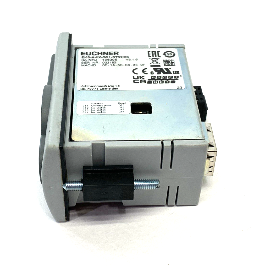 EKS-A-IIX-G01-ST02/03 | Euchner PROFINET Interface Electronic Key Adapter 106305 - Used - Maverick Industrial Sales