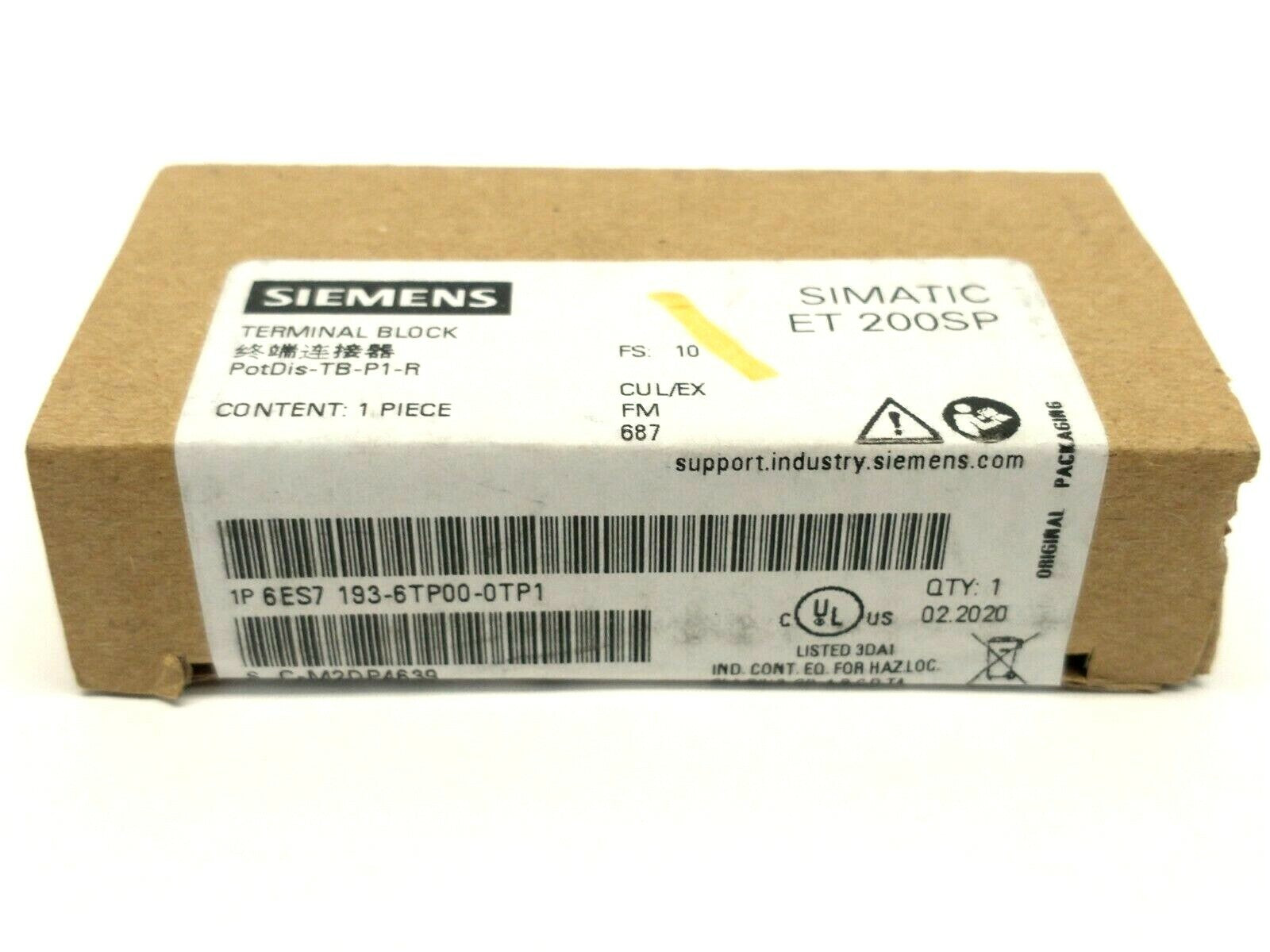 6ES7 193-6TP00-0TP1 | Siemens SIMATIC ET 200SP Potential Distributor Module - New - Maverick Industrial Sales