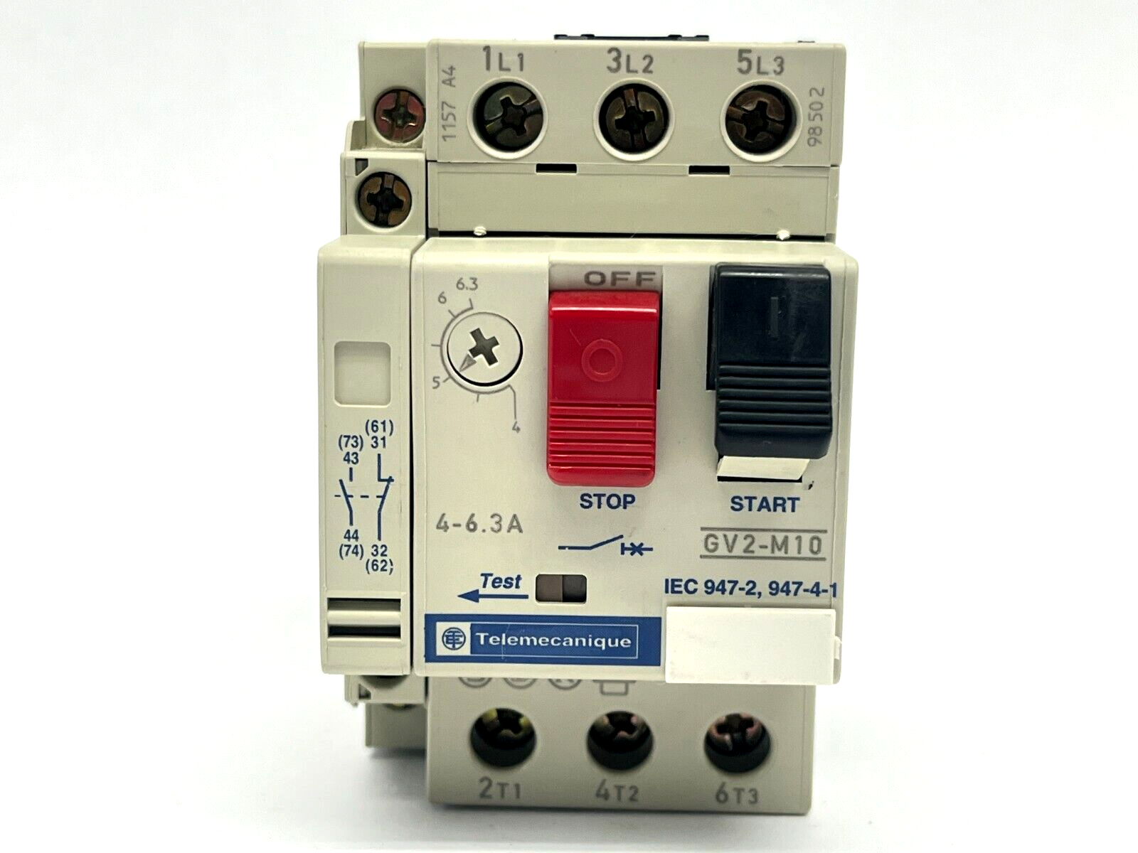 Telemecanique GV2-M10 Motor Circuit Breaker 4-6.3A w/ GV2-AN11 Auxiliary Block - Maverick Industrial Sales