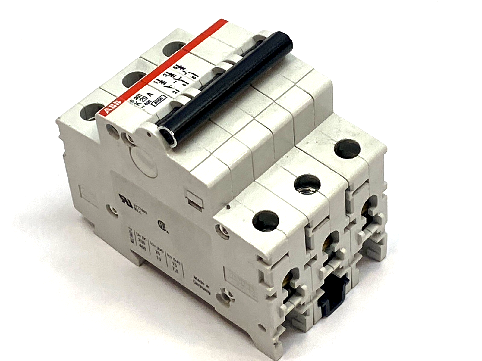 S203-K20 | ABB Miniature Circuit Breaker 3-Pole 20A K Curve 277/480Y VAC - Used - Maverick Industrial Sales