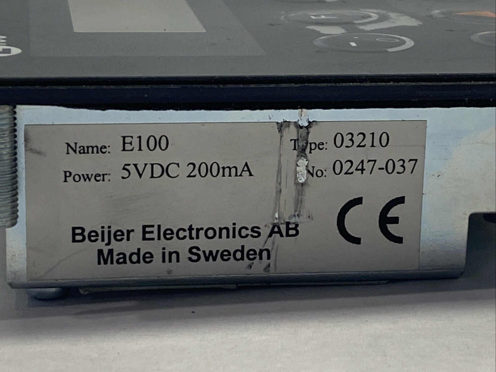 Beijer Electronics E100 Type 03210 Operating Panel 200mA 5VDC - Maverick Industrial Sales