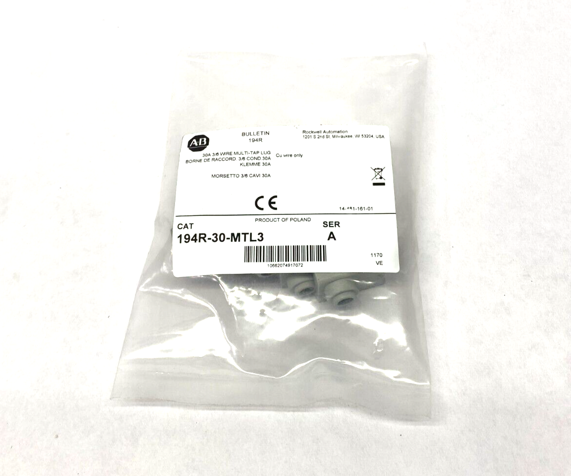 194R-30-MTL3 | Allen Bradley Ser. A Multi-Tap Lug 3/6 Wire 30A - New - Maverick Industrial Sales