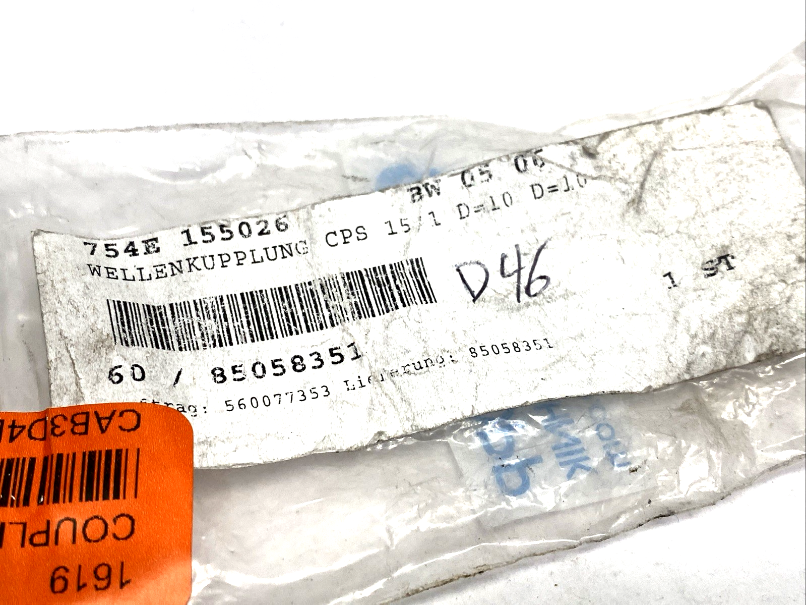 Durkopp CPS 15/1 Type TR Flexible Shaft Coupling 10mm Shaft Dia. 754E 155026 - Maverick Industrial Sales