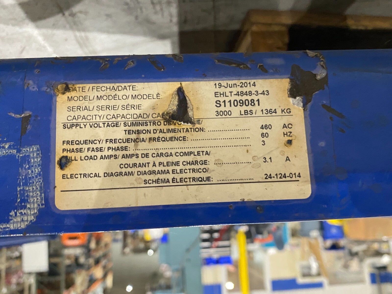 Vestil EHLT-4848-3-43 Electric/Hydraulic Scissor Lift Table 3000lbs Capacity - Maverick Industrial Sales