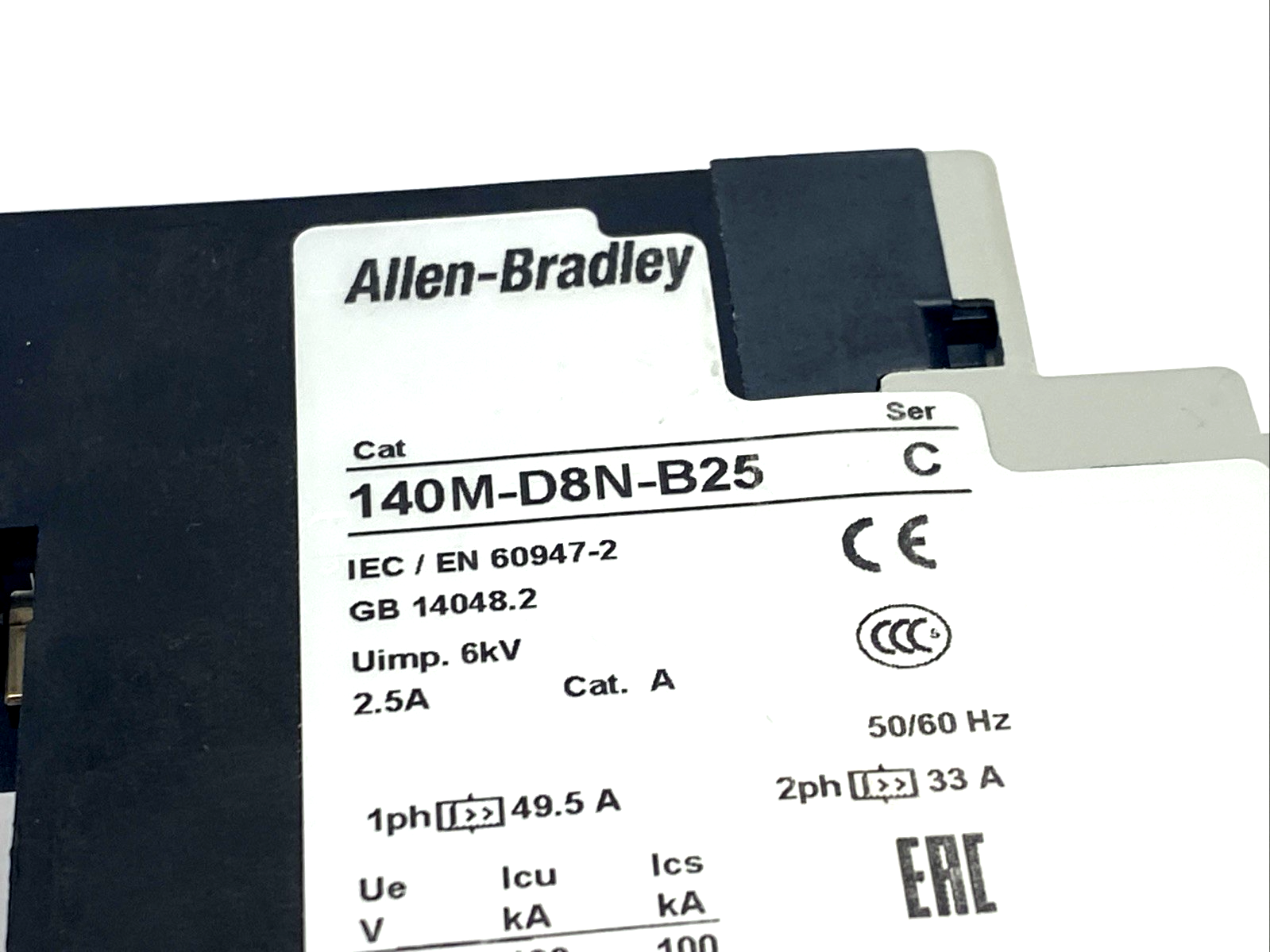 140M-D8N-B25 | Allen Bradley Ser. C Motor Circuit Protector Circuit-Breaker 2.5A - New – Open box - Maverick Industrial Sales