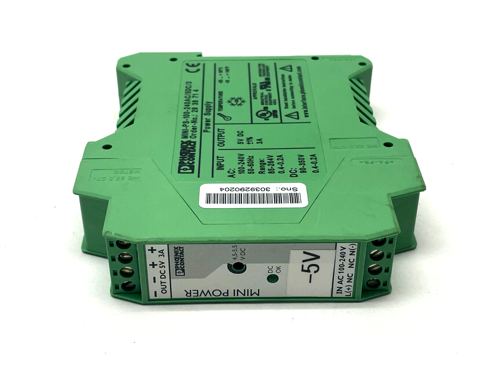 Phoenix Contact MINI-PS-100-240AC/5DC/3 Power Supply 2938714 - Maverick Industrial Sales