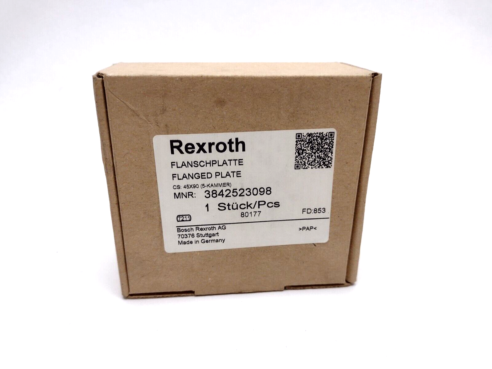 Bosch Rexroth 38425223898 Flanged Plate Flanschplatte - Maverick Industrial Sales