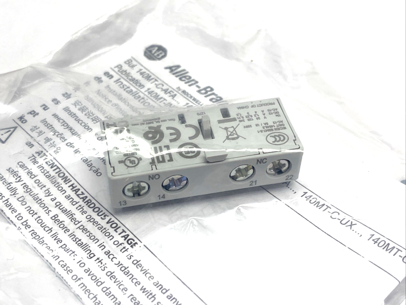 Allen Bradley 140MT-C-AFA11 Ser. A Front Mount 1 NO 1 NC Auxiliary Contact - Maverick Industrial Sales