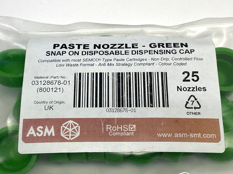 ASM 03128678-01 Snap-On Disposable Dispensing Cap Nozzles LOT OF 25 - Maverick Industrial Sales