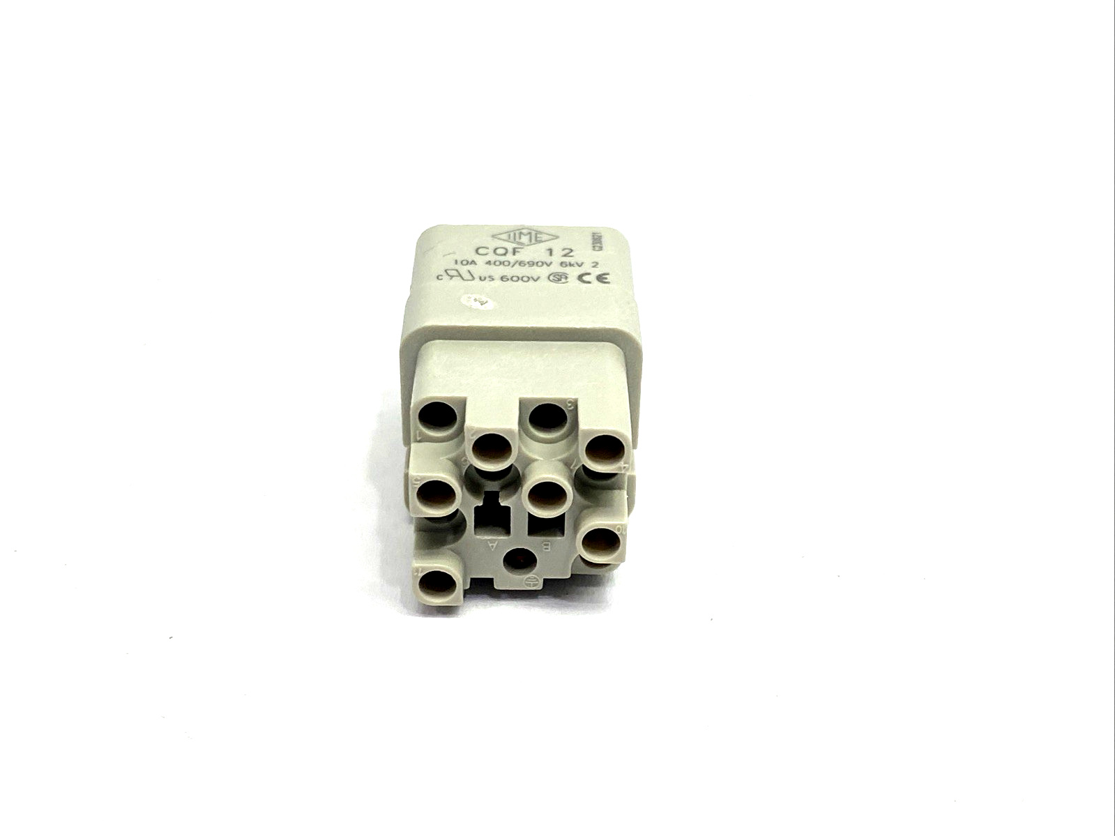 CQF 12,CQF-12 | ILME CQF 12 Female Crimp Connector Insert 12-Pole + PE 10A LOT OF 6 - New - Maverick Industrial Sales