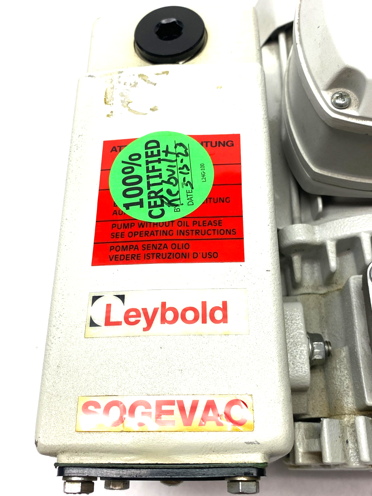 Leybold SV16B SOGEVAC Rotary Vane Vacuum Pump - Maverick Industrial Sales