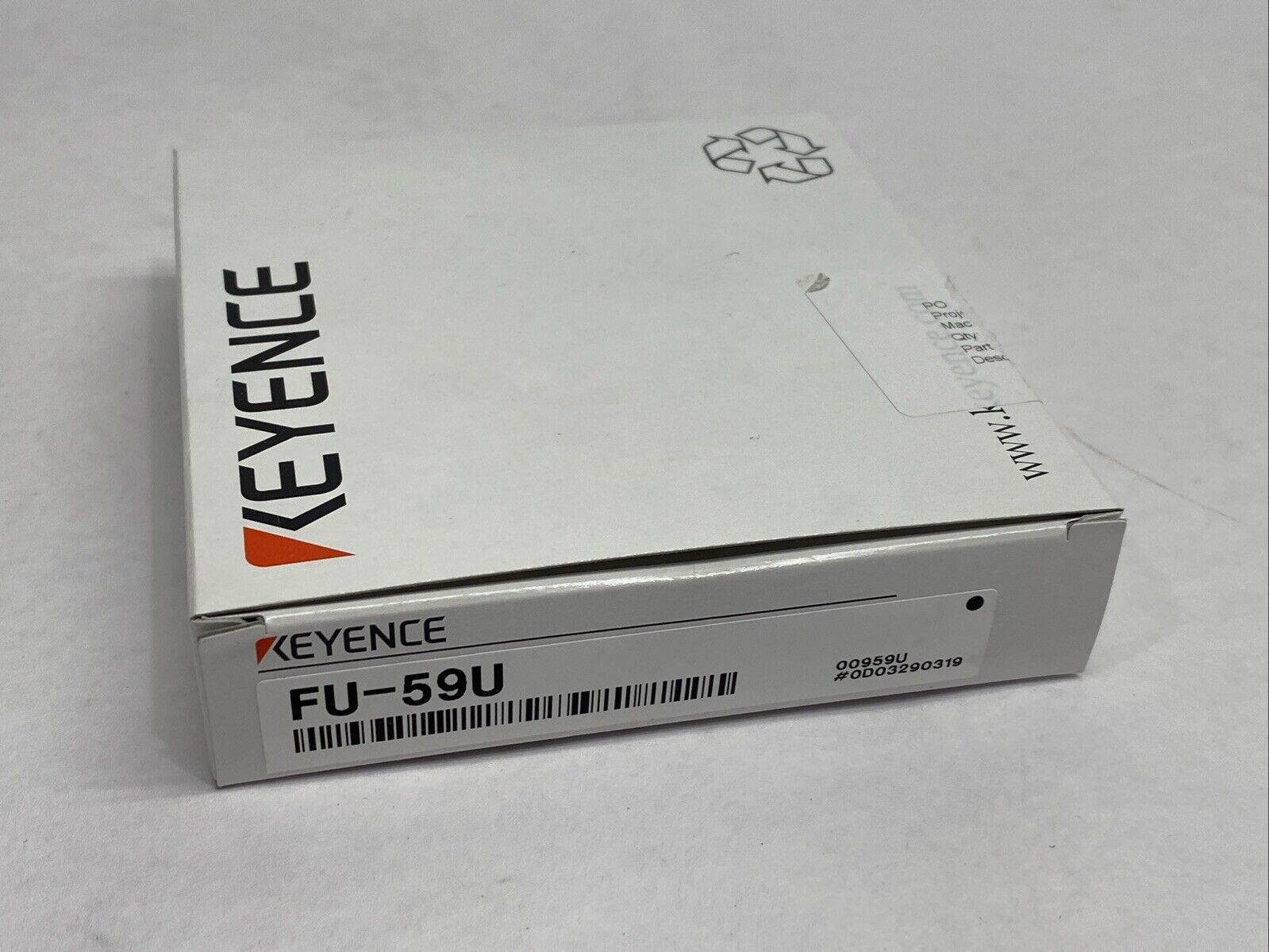 Keyence FU-59U Digital Fiber Optic Sensor Fiber Unit Thrubeam Type - Maverick Industrial Sales