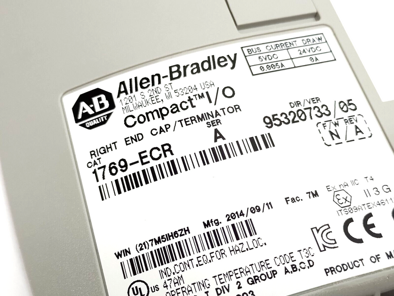 Allen Bradley 1769-ECR Ser. A CompactLogix Compact I/O Right End Cap/Terminator - Maverick Industrial Sales