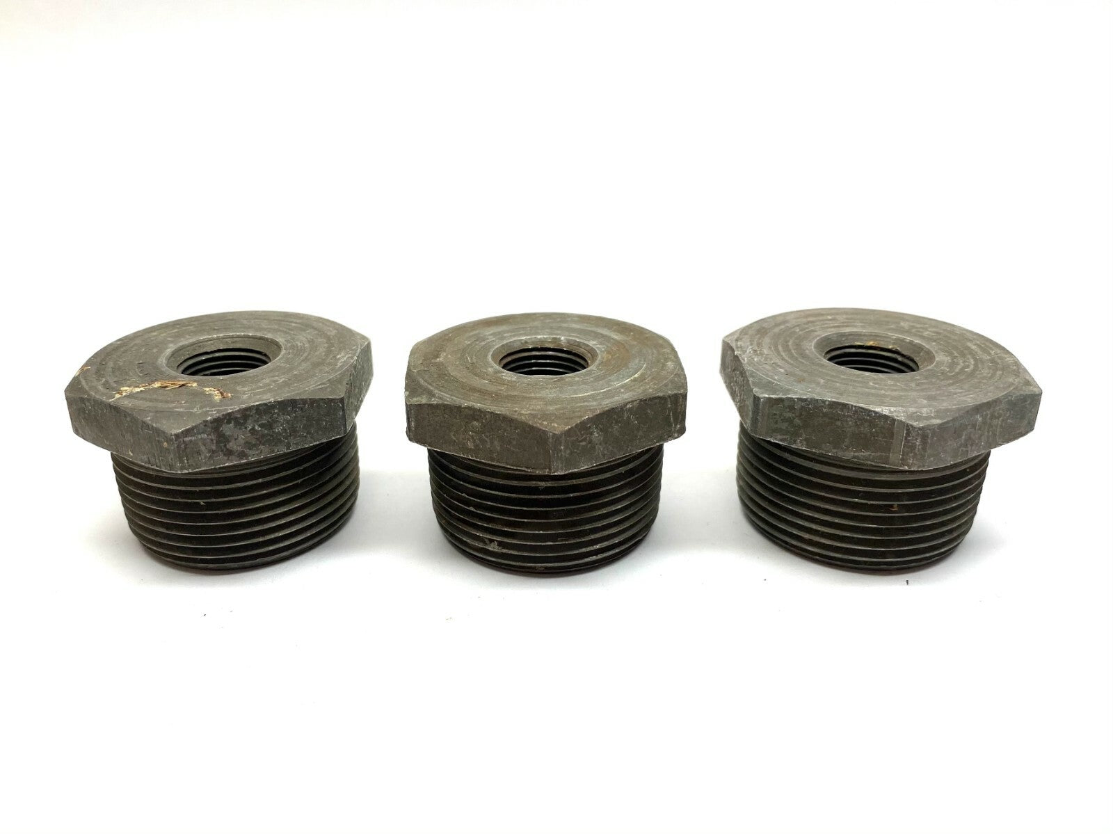 Hex Head Pipe Reducer Bushing Steel 1-1/4" NPT Male x 3/8" NPT Female LOT OF 3 - Maverick Industrial Sales
