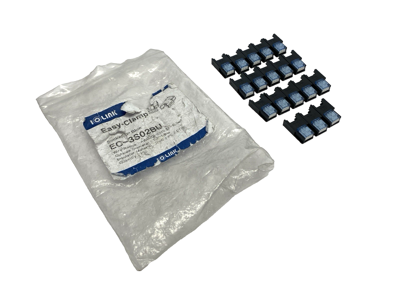Samwon Act EC-3S02BU IOLINK Blue Socket Connector AWG20-22 3P LOT OF 18 - Maverick Industrial Sales