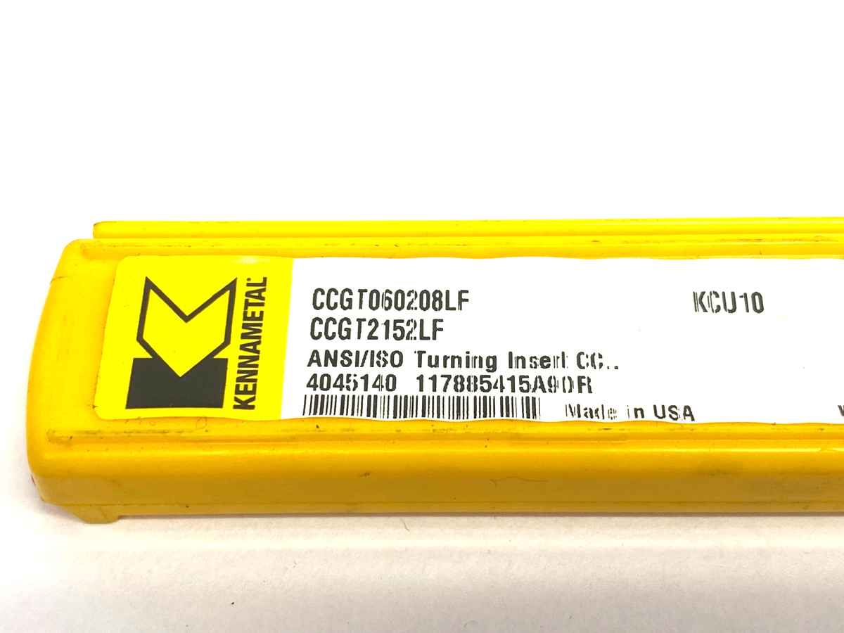 Kennametal 4045140 Screw-On CCGT-LF Positive Insert CCGT060208LF PKG OF 5 - Maverick Industrial Sales