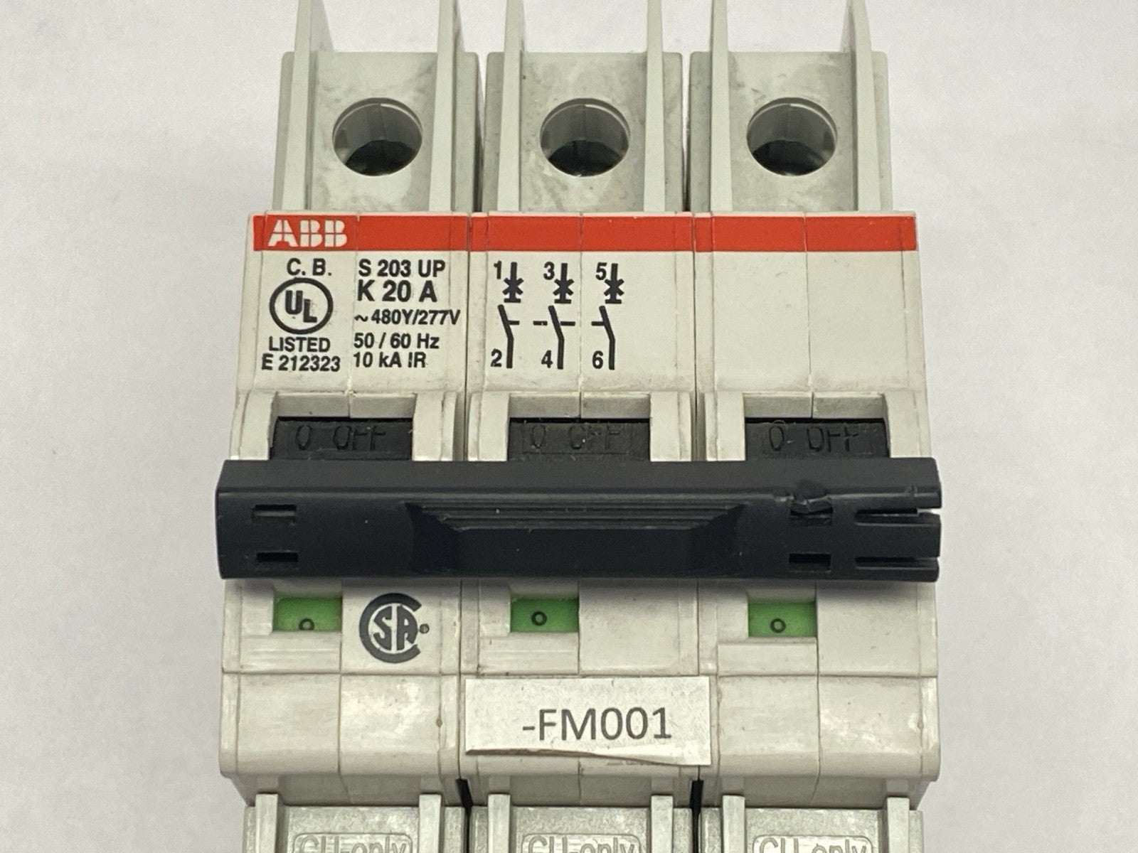 ABB S203UP-K20A Circuit Breaker 3-Pole 20A 480Y/277V - Maverick Industrial Sales