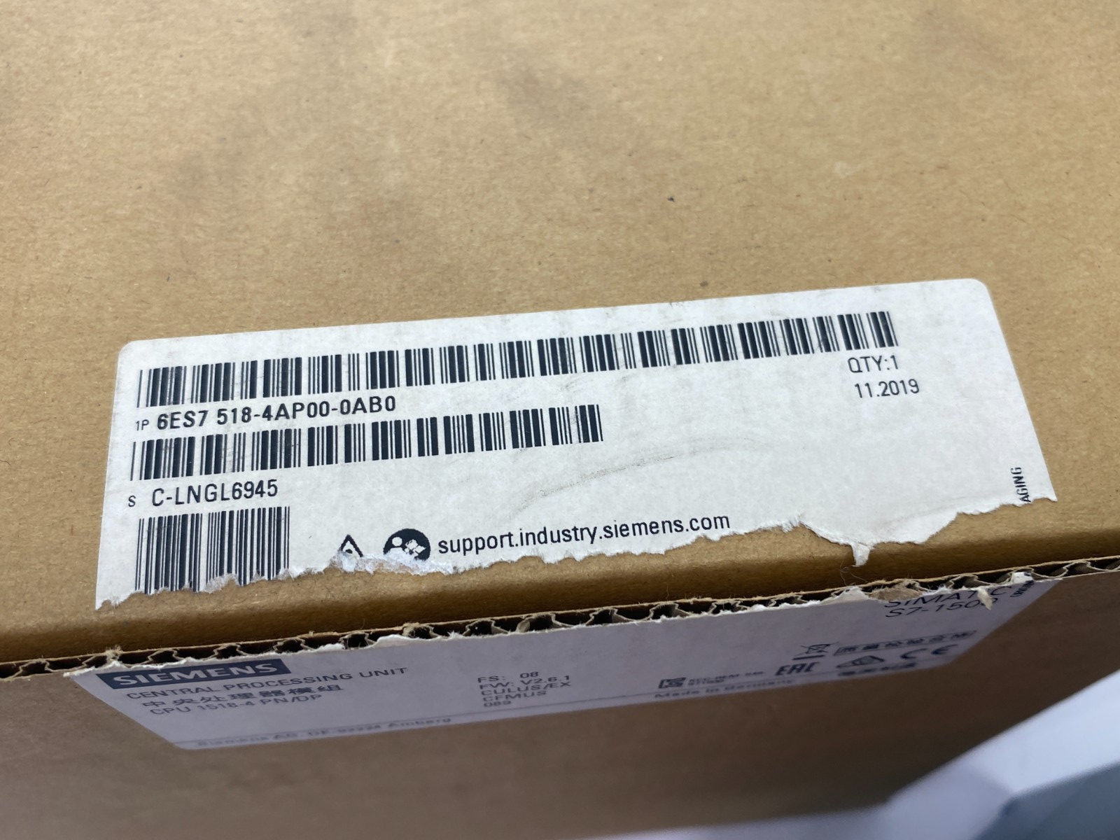 Siemens 6ES7 518-4AP00-0AB0 SIMATIC S7-1500 CPU Unit, 1518-4 PN/DP - Maverick Industrial Sales