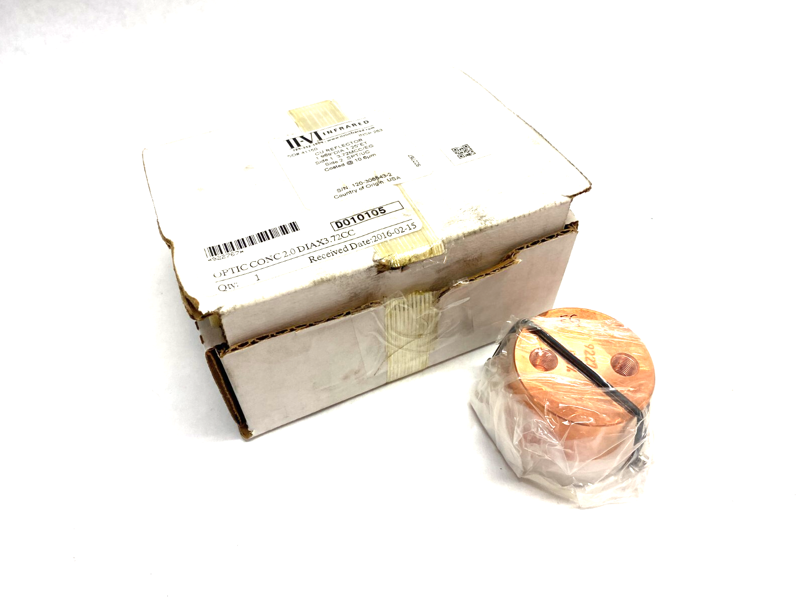 II-VI Infrared 922767 CU Reflector 1.969" Dia. 1.25" ET 3.72MCC/EG, SPT/UC - Maverick Industrial Sales