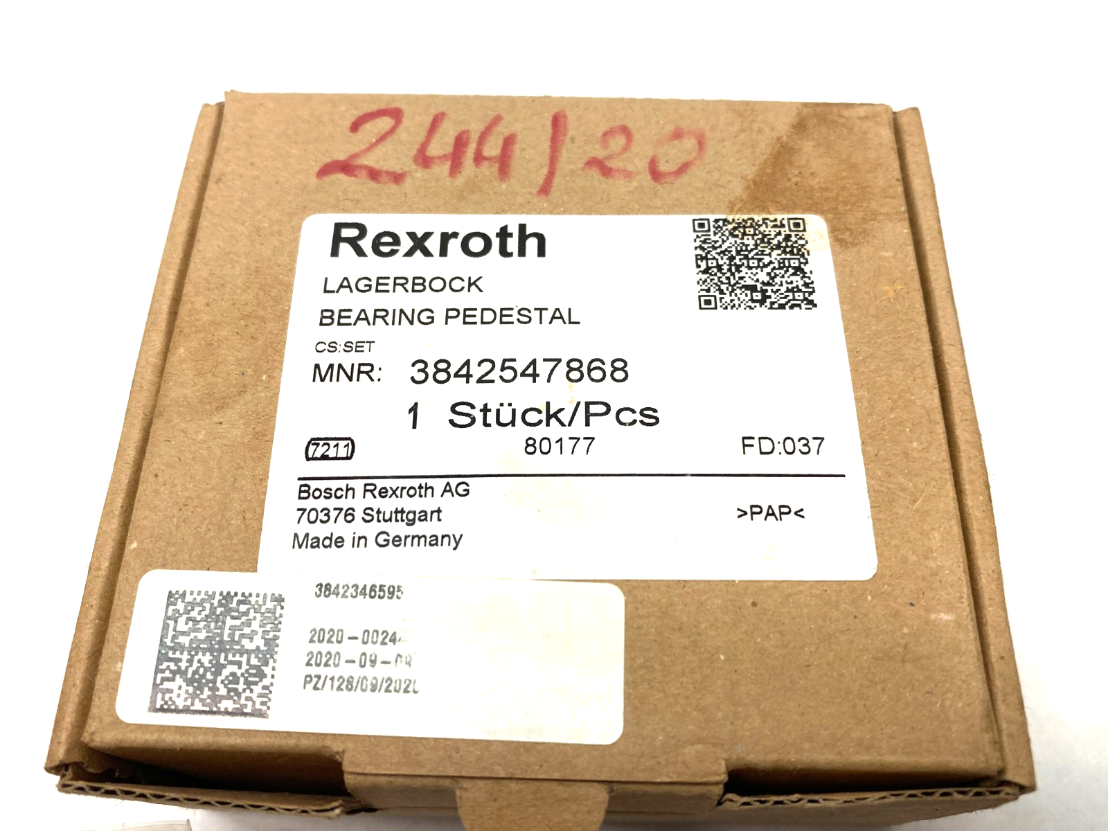 Bosch Rexroth 3842547868 Bearing Pedestal Silver Set Gray Caps - Maverick Industrial Sales