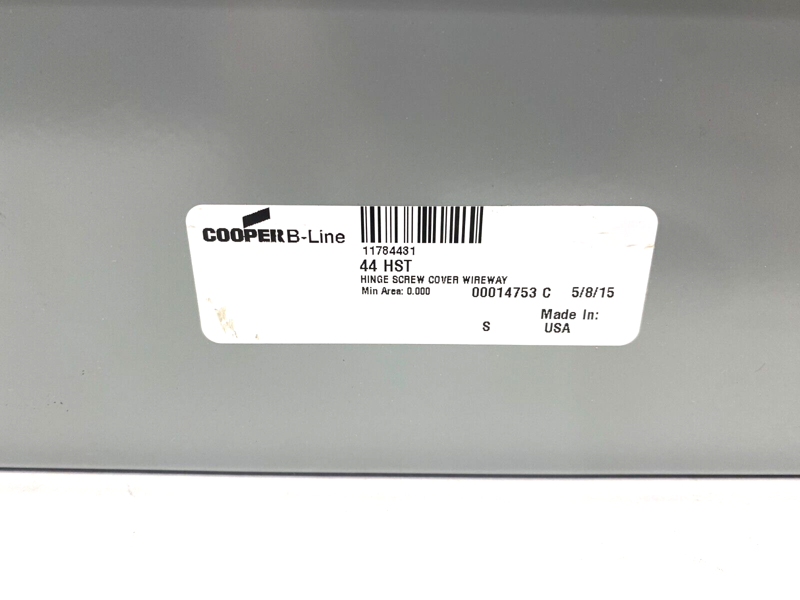 Cooper B-Line 44HST Lay-In Wireway Tee Section Hinge Screw Cover Gray Steel - Maverick Industrial Sales